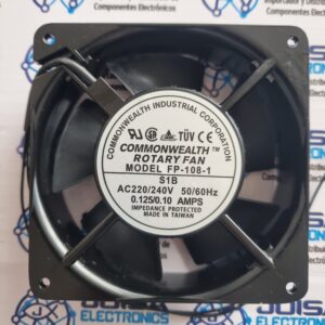 VENTILADOR 220VAC 120X120X38MM; CON RODAJE; COMMONWEALTH; FP108-1-220V