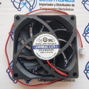VENTILADOR 12VDC 0.41A; 2 CABLES; 70X70X15MM; JAMICON; KF0715H1SR-R. Código ... KF0715H1SR-R. ☑. Voltaje: 12V. ☑. Corriente: 0.41A. ☑. Dimensiones: