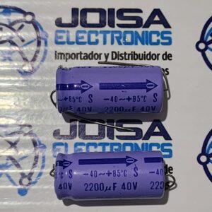 CONDEN. ELECTROLITICO 2200uF 16VDC Radial Ø10x20mm -40+85ºC COMERCIALIZADO POR JOISA ELECTRONICS SAC