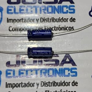 220UF 10V CONDENSADOR AXIAL MARCA NICHICON Y COMERCIALIZADO EN JOISA ELECTRONICS SAC