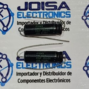 TVA1410 TVA1410 CONDENSADOR 20UF 150VDC 150°C VISHAY El TVA1410 es un capacitor de aluminio de terminales axiales en tamaño miniatura. El capcitor ATOM® de la serie TVA es ideal para la aplicación en televisores Y COMERCIALIZADO EN JOISA ELECTRONICS SAC