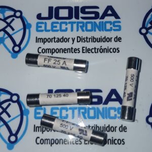 7012540.25A FF FUSIBLE CERÁMICO SIBA | 6,3 x 32 mm | Acción muy rápida | FF25A | 7012540.25 25 A 500 V Fusibles miniatura ultrarrápidos cilíndricos Siba para protección de semiconductores Y distribuido por joisa electronics sac