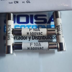 80205078 10AMP 500V FUSIBLE CARTUCHO Fabricante: Schurter. N.° de pieza del fabricante: 8020.5078. Serie: SHF 6.3x32 y distribuido por JOISA ELECTRONICS SAC