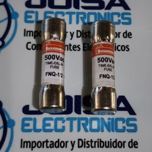 FNQ-1/2 FUSIBLE 10X38MM FNQ-1/2 FUSIBLE TIME DELAY 500MA, 500V, MARCA BUSSMANN. FABRICANTE: COOPER BUSSMAN MOD. FNQ-1/2 Y DISTRIBUIDO POR JOISA ELECTRONICS SAC