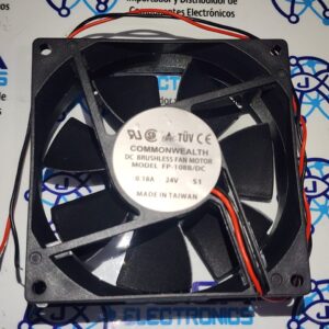 FP-108B-24V COMMONWEALTH IND FP-108B/DC 24V / FP108BDC24V COOLING FAN, 24V, 0.14A, 3 WIRE, 90 MM X 90 MM X 25 MM. Part Number FP-108B/DC 24V DISTRIBUIDO POR JOISA ELECTRONICS SAC