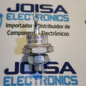 El 50HFR120 es un diodo rectificador de baja potencia con encapsulado tipo DO5 con polaridad ánodo a tornillo y diseñado para su uso en cargadores y distribuido por joisa electronics sac