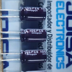 UPJ1H820MPD1TD Condensadores electrolíticos de aluminio - Con terminales radiales 82uF 50 voltios 20% DISTRIBUIDO POR JOISA ELECTRONICS SAC