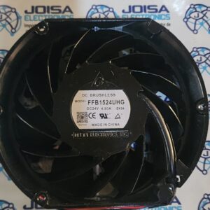 FFB1524UHG VENTILADOR ALTA GAMA Modelo: EFB1524VHG · Potencia (vatios). 23,28 W · RPM. 4000 RPM · Terminación. 2 cables · Protección de entrada. -- · Temperatura de funcionamiento. -10~+70⁰C · Peso en gramos (g) MARCA DELTA Y DISTRIBUIDO POR JOISA ELECTRONICS SAC LIMA PERU