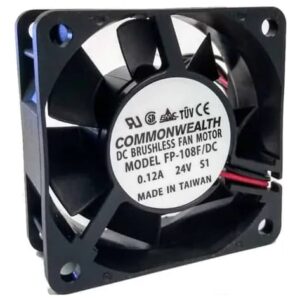 fp-108 VENTILADOR COMMONWEALTH FP-108F/DC 24V 0,12A 60x60x25mm 2 Cable Ventilador reemplazo ; CA/CC, DC ; Tamaño, 60 mm x 60 mm x 25 mm ; Corriente, 0.12A ; Terminación, 2 DISTRIBUIDO POR JOISA ELECTRONICS SAC LIMA PERU