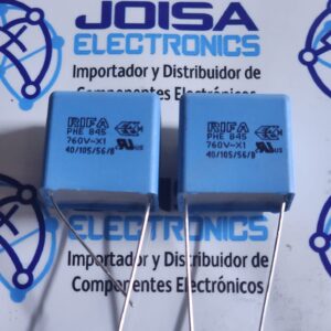 PHE840EZ7100MF11R06L2 CONDENSADOR PHE840E de KEMET presenta un nuevo diseño mejorado con un rango de capacitancia de 0,01 µF a 10 µF, un voltaje nominal de 300 VCA 50/60 Hz y COMERCIALIZADO POR JOISA ELECTRONICS SAC LIMA PERU