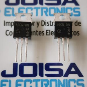 50CN10N IPI50CN10NG Transistor de canal N, nivel normal. Excelente producto carga de puerta x RDS(on) (FOM). Resistencia en estado activo muy baja (RDS(on)). Temperatura de funcionamiento: 175 °C. COMERCIALIZADO POR JOISA ELECTRONICS SAC PROVEEDOR DE LIMA PERU