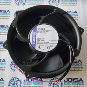 6314-HR Ventilador de refrigeración Ebmpapst 6314HR de 24 V, 1,5 A, 36 W, 2 cables, con conector ABB, nuevo; Modelo: 6314 HR; Marca: Ebmpapst; Dimensiones: 150 mm x 172 mm x 51 mm; Longitud: 172 mm; Ancho 51mm comercializado por joisa electronics sac proveedor de repuestos electrónicos en lima Peru