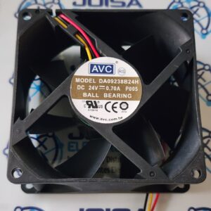 DA09238B24H VENTILADOR POTENTE Modelo: DA09238B24H; Voltaje: 24 V; Corriente: 0,70 A; Tamaño: 3.622 x 3.622 x 1.496 in; El producto ha sido probado antes de salir de la fábrica y comercializado por Joisa Electronics sac proveedor de repuestos en Lima Peru