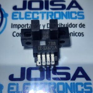 EE-SX67JA EE-SX67JA es un modelo de la serie de interruptores ópticos transmisibles (tipo slot) de Omron, diseñado para detección sin contacto. Estos interruptores tienen una salida de fototransistor y se utilizan para detectar la presencia o ausencia de objetos en el espacio entre su emisor y receptor. Se encuentran disponibles en diferentes variantes (como el EE-SX671), a menudo con conectores o cables preinstalados Y COMERCIALIZADO POR JOISA ELECTRONICS SAC LIMA PERU
