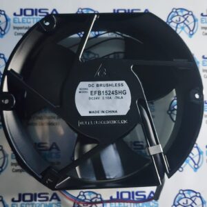 EFB1524SHG EFB1524SHG VENTILADOR Modelo: EFB1524SHG-F00 · Potencia (vatios): 28,08 W · RPM: 4300 RPM · Conexión: 3 cables · Protección contra la entrada de agua y polvo: -- · Temperatura de funcionamiento: -10 °C a +70 °C Y COMERCIALIZADO POR JOISA ELECTRONICS SAC LIMA PERU