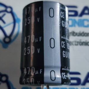 LGU2E471MELA 470uf 250v LGU2E471MELA Nichicon Capacitores electrolíticos de aluminio - Encaje a presión 250volts 470uF 105c 25x40x10 nochicon y comercializado por JOISA ELECTRONICS SAC PERU LIMA