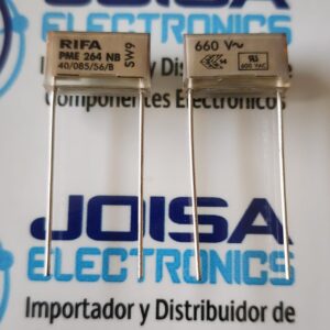PME264NB4470MR30 CAPACITOR Tipo de condensador. de papel ; Clase de condensador. X2 ; Capacidad. 4,7nF ; Tensión de trabajo máx. 660V AC, 1,5kV DC COMERCIALIZADO POR JOISA ELECTRONICS SAC PROVEEDORES DE PERU LIMA PERU