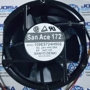 109E5724H502 Ventilador Tubo axial 24VCC Rectangular/redondeado - 172mm L x 150mm H Bola 226.0 ft3/min (6.33m³/min) 2 extremidades del hilo Y COMERCIALIZADO POR JOISA ELECTRONICS SAC LIMA PERU