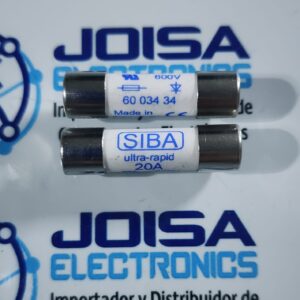 6003434 El fusible ceramico SIBA 6003434.25 es un fusible ultrarrápido cilíndrico cerámico , perteneciente a la serie SIBA URZ de 600 voltios. Ofrece protección contra sobretensiones comercializado por JOISA ELECTRONICS SAC LIMA PERU