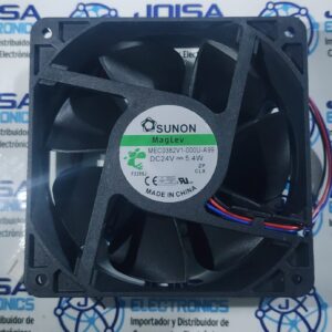 MEC0382V1-000U-A99 VENTILADOR AXIAL SUNON DE 120 X 120 X 38 MM A 24 VDC MODELO MEC0382V1-000U-A99 FABRICANTE: SUNON TIPO: AXIAL ALTURA: 120 MM X 120 X 38 MM Y COMERCIALIZADO POR JOISA ELECTRONICS SAC PROVEEDOR PERU