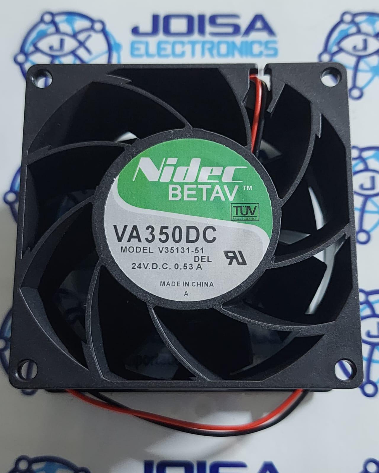 VA350DC VENTILADOR AXIAL Fabricante: Nidec, Número de pieza: V35131-51, Ventiladores CA/CC CC , Tipo de ventilador: Axial, Tamaño: 92 mm X 92 mm X 38 mm, Voltaje: 24 VCC, Corriente: 0,53 A, Terminación: COMERCIALIZADO POR JOISA ELECTRONICS SAC LIMA PERU VA350DC VENTILADOR AXIAL Fabricante: Nidec, Número de pieza: V35131-51, Ventiladores CA/CC CC , Tipo de ventilador: Axial, Tamaño: 92 mm X 92 mm X 38 mm, Voltaje: 24 VCC, Corriente: 0,53 A, Terminación: COMERCIALIZADO POR JOISA ELECTRONICS SAC LIMA PERU