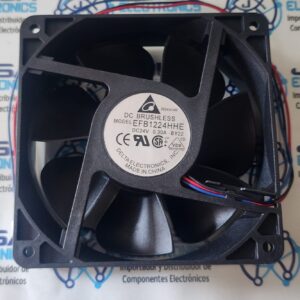 EFB1224HHE El EFB1224HHE es unVentilador de refrigeración axial de CC de alta velocidad y alto flujo de aireFabricado por Delta Electronics , comúnmente utilizado en servidores y equipos industriales Y SE COMERCIALIZADO POR JOISA ELECTRONICS SAC PROVEEDOR LIMA PERU