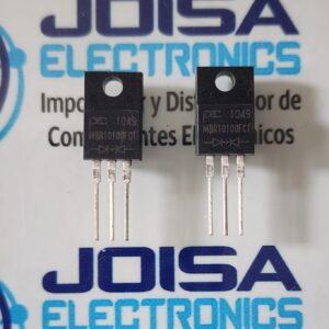 El MBR10100FCT es un diodo rectificador Schottky de barrera de 10A y 100V, diseñado con una configuración de cátodo común (diodo doble) en un paquete THT (TO-220AB/ITO-220AB). Se caracteriza por su baja caída de tensión directa, alta eficiencia y alta capacidad de corriente, ideal para rectificación de alta frecuencia, fuentes conmutadas y protección de polaridad y comercializado por proveedor JOISA ELECTRONICS SAC LIMA PERU