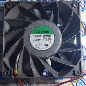 El SunonPSD2412PMB2-FGN (2).F.GN es unVentilador de refrigeración axial de CC de grado industrial de 120 mm x 120 mm x 38 mmFunciona a 24 V CC y 15 W, está diseñado con una gran capacidad de flujo de aire y generalmente cuenta con cojinetes de bolas dobles para mayor durabilidad en inversores, servidores y sistemas UPS y comercializado por JOISA ELECTRONICS SAC PROVEEDOR LIMA PERU