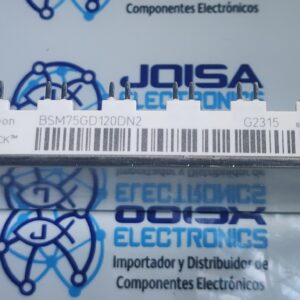 BSM75GD120DN2 ElBSM75GD120DN2 es unMódulo de potencia IGBT de canal N fabricado por Infineon Technologies.(anteriormente Eupec/Siemens). Es un módulo de puente completo trifásico diseñado para aplicaciones de conmutación de alta potencia, como variadores de velocidad e inversores Y COMERCIALIZADO POR JOISA ELECTRONICS SAC PROVEEDOR LIMA PERU