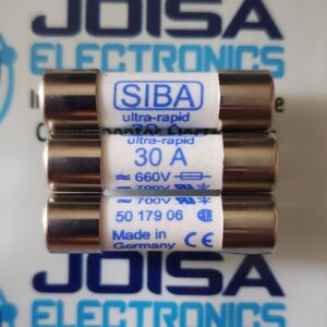 5017906.30 se refiere a unFusible cilíndrico cerámico ultrarrápido fabricado por SIBAEste componente específico forma parte de la serie SIBA URZ Y COMERCIALIZADO POR JOISA ELECTRONICS SAC PROVEEDOR LIMA PERU
