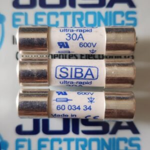 6003434.30 6003434.30se refiere a un modelo específico defusible cilíndrico cerámico de alto rendimientoFabricado por la empresa alemana SIBA . Está diseñado para la protección ultrarrápida de semiconductores 30A 600V Y COMERCIALIZADO POR JOISA ELECTRONICS SAC PROVEEDOR LIMA PERU
