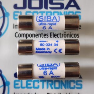6003434.6 6003434.6es un fusible ultrarrápido SIBA (fusible)es el número de pieza que se utiliza principalmente para el almacenamiento de semiconductores COMERCIALIZADO POR JOISA ELECTRONICS SAC PROVEEDOR LIMA PERU