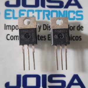 06N80C3 06N80C3 (también conocido por el nombre de pieza SPP06N80C3 o SPD06N80C3 )es un transistor MOSFET de canal NProviene de Infineon Technologies la tecnología CoolMOSTM C3 , ideal para el manejo de alto voltaje y fuentes de alimentación conmutadas (SMPS) Y SE COMERCIALIZA POR JOISA ELECTRONICS SAC PROVEEDOR LIMA PERU