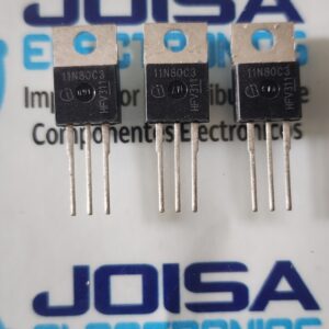 11N80C3 11N80C3 (sut'inmantaqa SPP11N80C3 icha SPA11N80C3 )es un transistor de potencia MOSFET de canal N, Infineon Technologies . Incorpora la tecnología CoolMOSTM C3 para una alta resistencia al voltaje (800 V) y una conmutación rápida COMERCIALIZADO POR JOISA ELECTRONICS SAC PROVEEDOR LIMA PERU