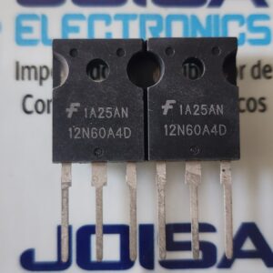 12N60A4D El código 12N60A4D se refiere principalmente a un IGBT (Insulated Gate Bipolar Transistor) de canal N, diseñado para aplicaciones de conmutación de alta velocidad y alta tensión, como fuentes de alimentación conmutadas (SMPS). COMERCIALIZADO POR JOISA ELECTRONICS SAC PROVEEDOR LIMA PERU