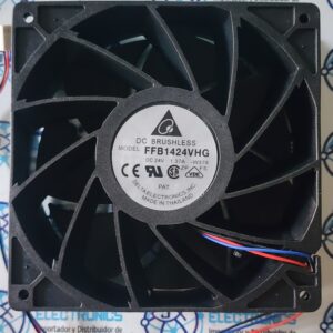 FFB1424VHG El FFB1424VHG es un ventilador axial de alto rendimiento fabricado por Delta Electronics. Se utiliza comúnmente en aplicaciones industriales, servidores y equipos de telecomunicaciones debido a su gran capacidad de flujo de aire Y COMERCIALIZADO POR JOISA ELECTRONICS SAC PROVEEDOR LIMA PERU