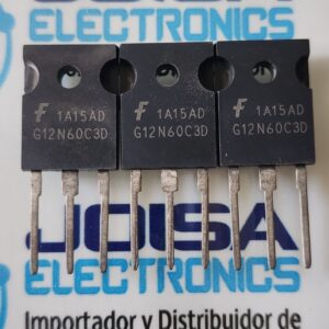 G12N60C3D El G12N60C3D (o HGTG12N60C3D) es un transistor IGBT de canal N de alto voltaje diseñado para aplicaciones de conmutación rápida. Combina la alta impedancia de entrada de un MOSFET con las bajas pérdidas de conducción de un transistor bipolar. Y SE COMERCIALIZA EN JOISA ELECTRONICS SAC PROVEEDOR LIMA PERU