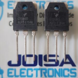 G15N60 El G15N60 es un transistor de potencia, generalmente un IGBT (Insulated Gate Bipolar Transistor) de alta velocidad, diseñado para aplicaciones de conmutación rápida y alta eficiencia. Combina la facilidad de manejo de puerta de un MOSFET con las bajas pérdidas de conducción de un transistor bipolar COMERCIALIZADO POR JOISA ELECTRONICS SAC PROVEEDOR LIMA PERU