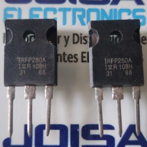 IRFP250A El IRFP250A es un MOSFET de potencia de canal N diseñado para aplicaciones de conmutación de alta velocidad y alta eficiencia, como reguladores, convertidores de motor y amplificadores de audio COMERCIALIZADO POR JOISA ELECTRONICS SAC PROVEEDOR LIAM PERU