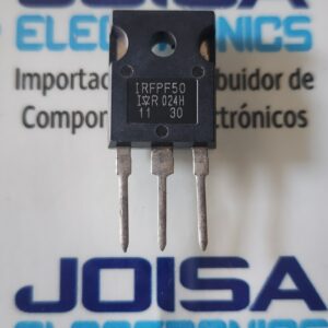 El IRFPF50 es un MOSFET de potencia de canal N de alto voltaje (900 V) diseñado principalmente para aplicaciones industriales de conmutación rápida y alta potencia. Es ampliamente utilizado en fuentes de alimentación conmutadas (SMPS), convertidores y controladores de motores Y SE COMERCIALIZA EN JOISA ELECTRONICS SAC PROVEEDOR LIMA PERU