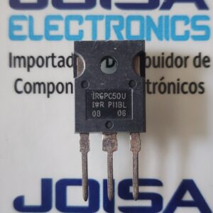 IRGPC50U El IRGPC50U es un transistor bipolar de puerta aislada (IGBT) de alta velocidad diseñado por International Rectifier (ahora parte de Infineon Technologies). Está optimizado para aplicaciones de conmutación rápida que operan en rangos de frecuencia de 8 a 40 kHz en modo "hard switching" o superiores a 200 kHz en modo resonante Y COMERCIALIZADO POR JOISA ELECTRONICS SAC PROVEEDOR LIMA PERU