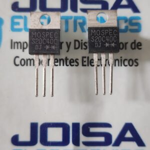 S20C40C TRANSISTOR S20C40C es un componente electrónico de diodo Schottky doble Y COMERCIALIZADO POR JOISA ELECTRONICS SAC PROVEEDOR LIMA PERU