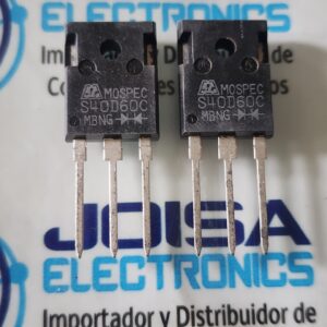 S40D60C El S40D60C es un rectificador dual de barrera Schottky de alta potencia, diseñado para aplicaciones que requieren conmutación rápida y baja pérdida de energía. Es comúnmente utilizado en fuentes de alimentación conmutadas (SMPS), inversores y como diodo de libre circulación (freewheeling) Y SE COMERCIALIZA EN JOISA ELECTRONICS SAC PROVEEDOR LIMA PERU