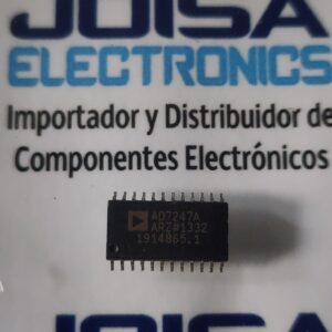El AD7247A es un convertidor digital a analógico (DAC) dual de 12 bits con salida de voltaje, fabricado por Analog Devices. Este circuito integrado combina dos DACs CMOS de 12 bits, amplificadores de salida y una referencia de voltaje interna Zener de 5 V en un solo chip Y SE DISTRIBUYE EN JOISA ELECTRONICS SAC PROVEEDOR LIMA PERU
