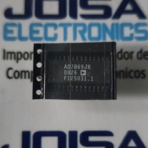 AD7869JR El AD7869JR Es un chip de sistema de E/S analógicas (entrada/salida) de 14 bits fabricado por Analog Devices (ADI).. . . . Este circuito integrado combina el ADC (convertidor analógico a digital) y el DAC (convertidor digital a analógico) en un solo núcleo Y SE COMERCIALIZA EN JOISA ELECTRONICS SAC PROVEEDOR LIMA PERU
