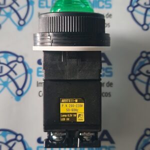AR9T511-M-DR30D0L AR9T511-M-DR30D0L se refiere a unConjunto de componentes eléctricos industriales fabricado por Fuji Electric , que consta de una luz piloto/lámpara indicadora de 30,5 mm (DR30D0L) junto con una unidad transformadora de aislamiento reductora (AR9T511-M) Y SE DISTRIBUYE EN JOISA ELECTRONICS SAC PROVEEDOR LIMA PERU