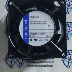 8550N Ventiladores axiales Tubeaxial Fan, 80x80x38mm, 230VAC, 29.4CFM, 12W, 30dBA, 2700RPM, Sintec Bearing y se comercializa en JOISA ELECTRONICS SAC PROVEEDOR LIMA PERU