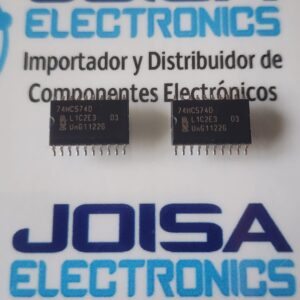 74HC574D 74HC574D nisqaqa huk high-speed CMOS 8-bit edge-triggered D-type flip-flop integrated circuit (IC) mi , non-inverting 3-state outputs kapuyniyuq, payqa SOIC-20 (Small Outline Integrated Circuit) t'asra patachasqapim hamun. . . . A menudo se utiliza como búfer de memoria para microprocesadores, en redes (buses) o como registros de escritura y se comercializa en JOISA ELECTRONICS SAC PROVEEDOR LIMA PERU