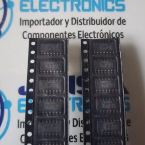 74HC74D El 74HC74D es un circuito integrado de alta velocidad que contiene dos flip-flops tipo D independientes activados por flanco positivo. Cuenta con terminales de control asíncronos Set (establecer) y Reset (reiniciar) independientes para cada uno de sus canales. La letra "D" al final indica su encapsulado de montaje superficial SOIC-14 y se comercializa por JOISA ELECTRONICS SAC PROVEEDOR LIMA PERU