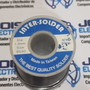 INTERSOLDER 1MM 500GR SOLDADURA ESTAÑO ROLLO DE 1/2KILO 60/40 Y NUCLEO DE COLOFONIA Y SE DISTRIBUYE EN JOISA ELECTRONICS SAS PROVEEDOR LIMA PERU